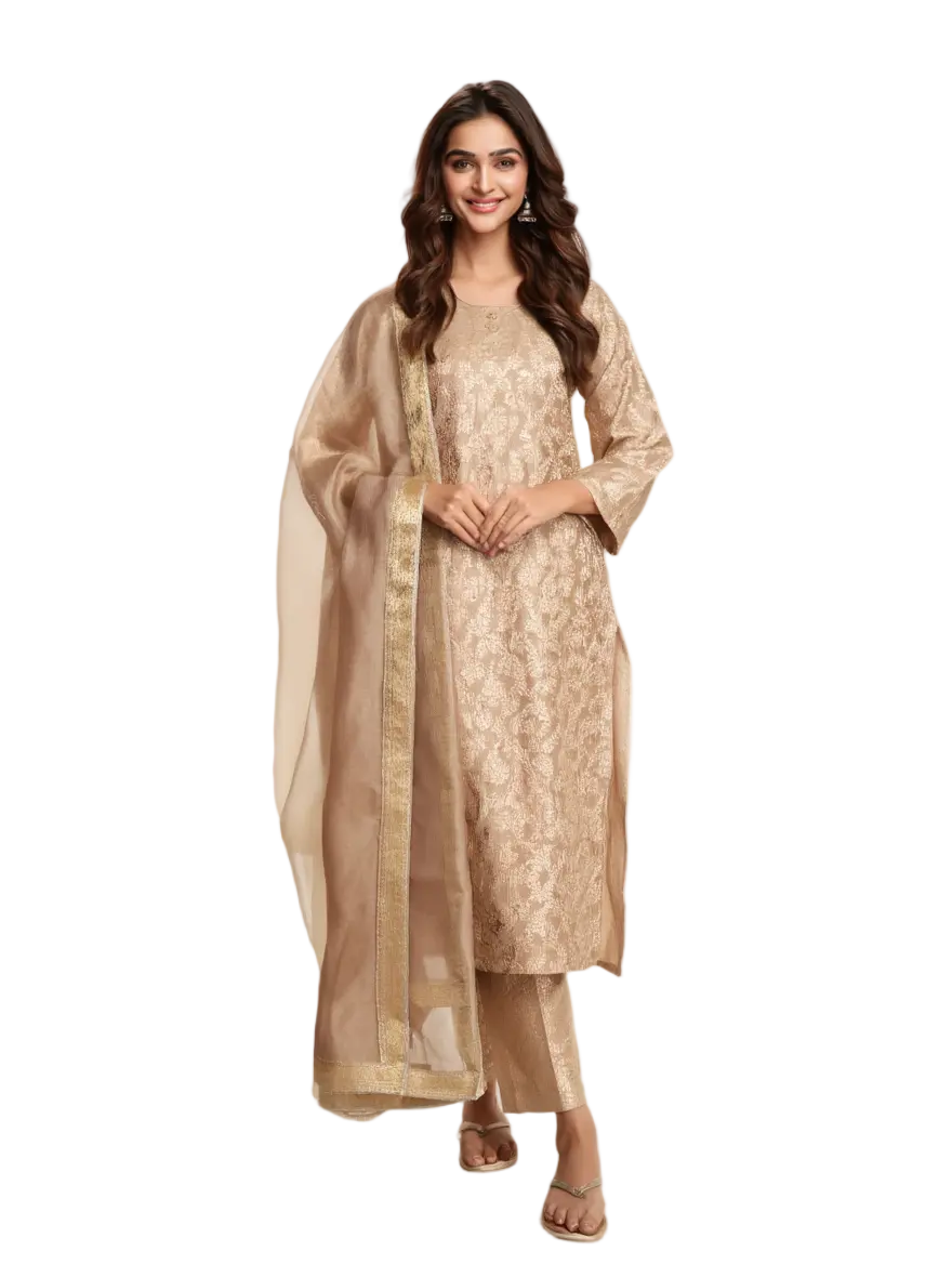 Elegant Indian woman wearing VICORA outfit