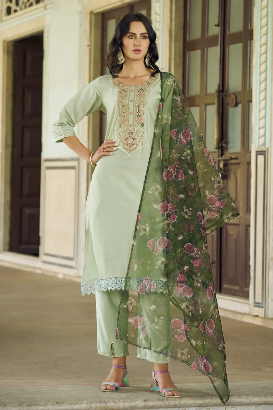 Kanchana Women Kurta and Pant Sets Viscose Rayon Fabric | VICORA