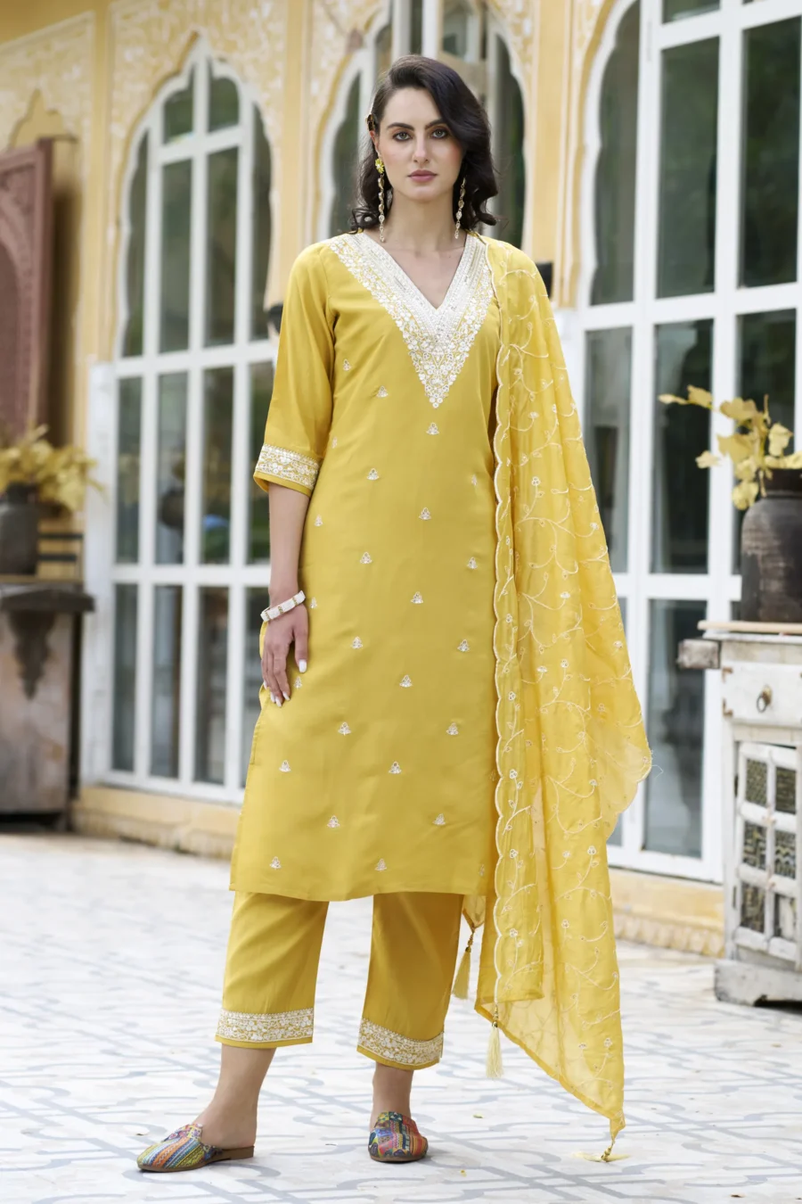Kalpana Women Kurta and Pant Sets Silk Blend Fabric | VICORA