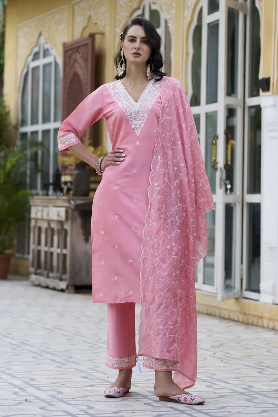 Trishna Women Kurta and Pant Sets Silk Blend Fabric | VICORA