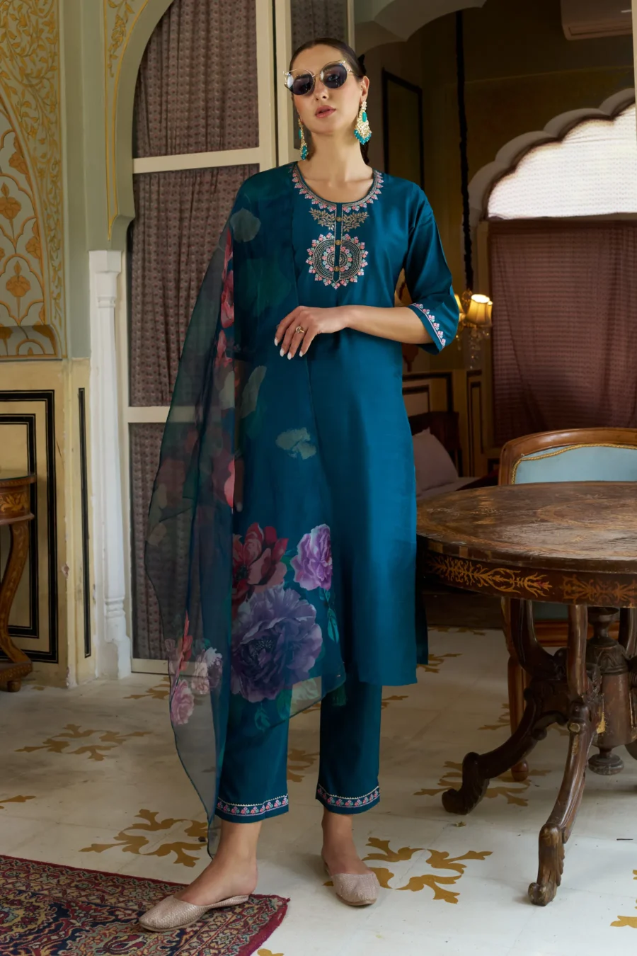Bhoomi Women Kurta and Pant Sets Cotton Silk Fabric | VICORA