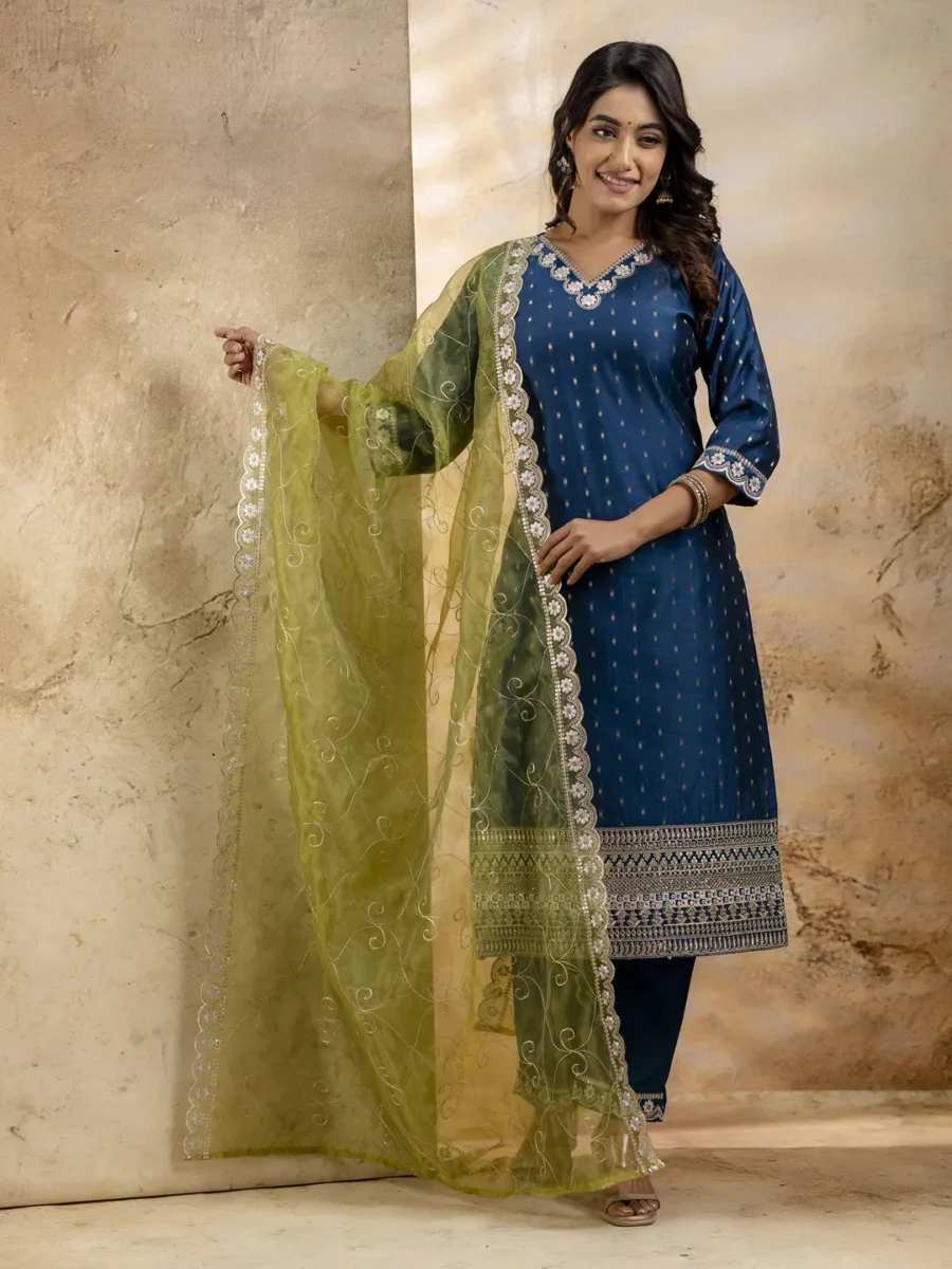 Chitta Chanderi Silk Blend Kurta Set | VICORA