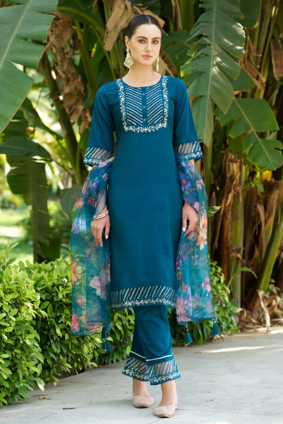 Yashika Women Kurta and Pant Sets Cotton Silk Fabric | VICORA