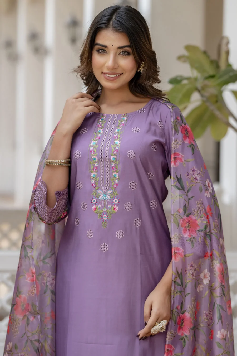 Rupa Women Kurta and Pant Sets Viscose Roman Silk Fabric | VICORA