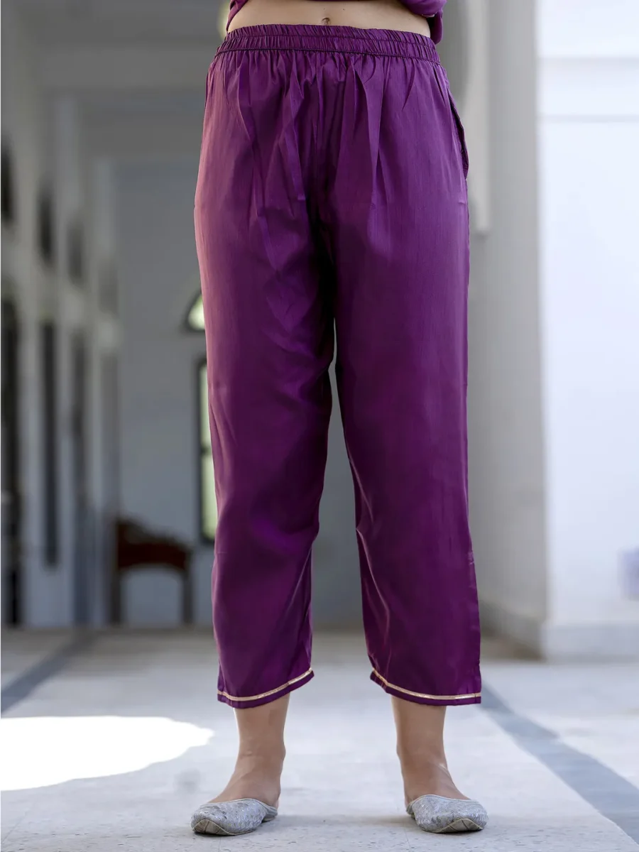 VredeVogel Women Kurta and Trousers Pant Set Silk Blend | VICORA