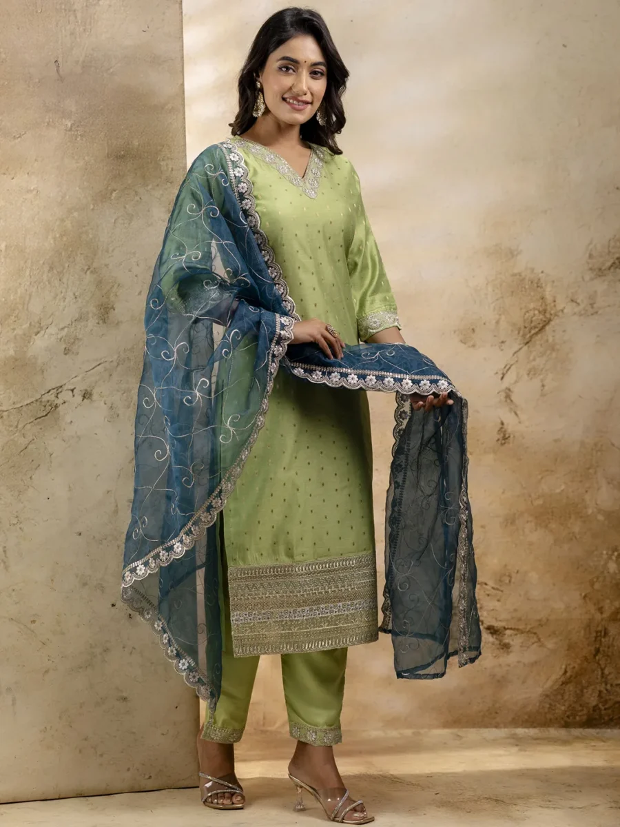 Chitralekha Chanderi Silk Blend Kurta Set | VICORA
