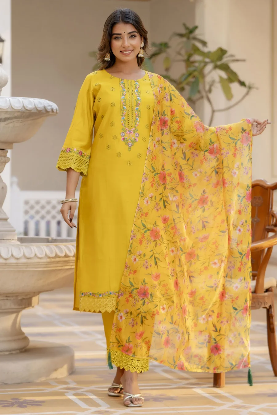 Jagruti Women Kurta and Pant Sets Viscose Roman Silk Fabric | VICORA