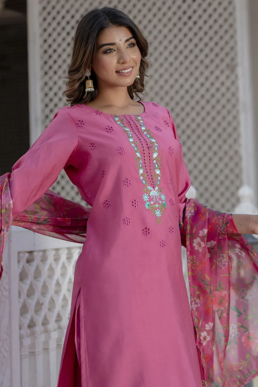 Samira Women Kurta and Pant Sets Viscose Roman Silk Fabric | VICORA