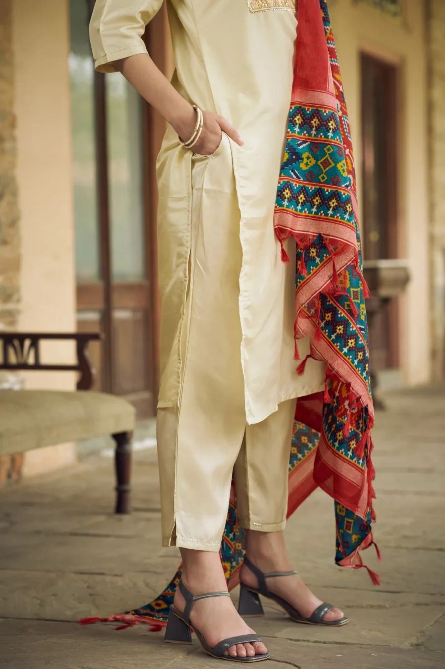 Maya Women Kurta and Trousers Pant Set Silk Blend | VICORA