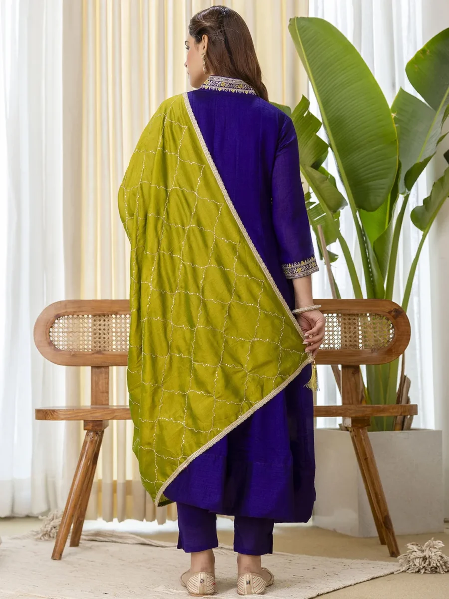 Buy Purple Special Designer Kurta Pant Set with Elegant Dupatta Online | VICORA
