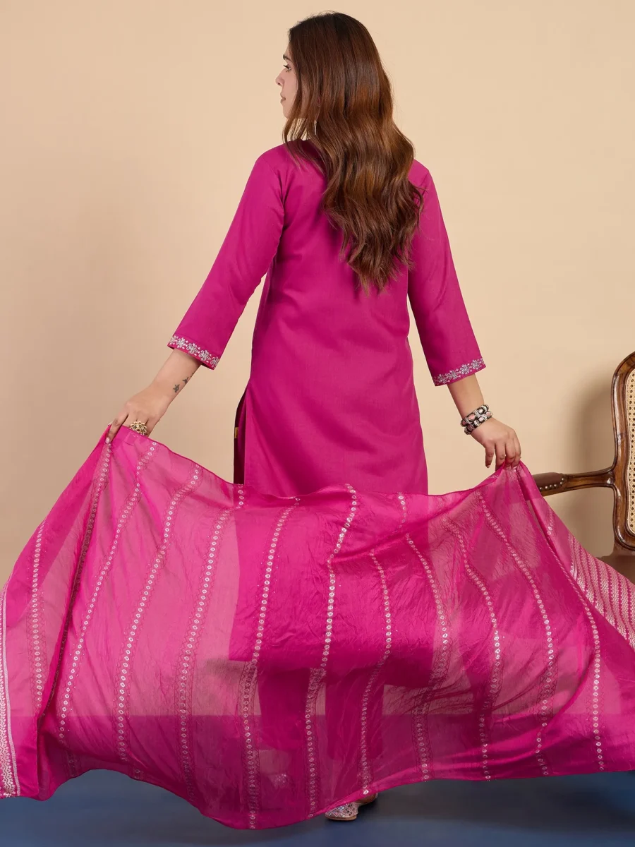 Buy Pink Women's Designer Kurta Pant Set Premium Pattern Collection Online | VICORA