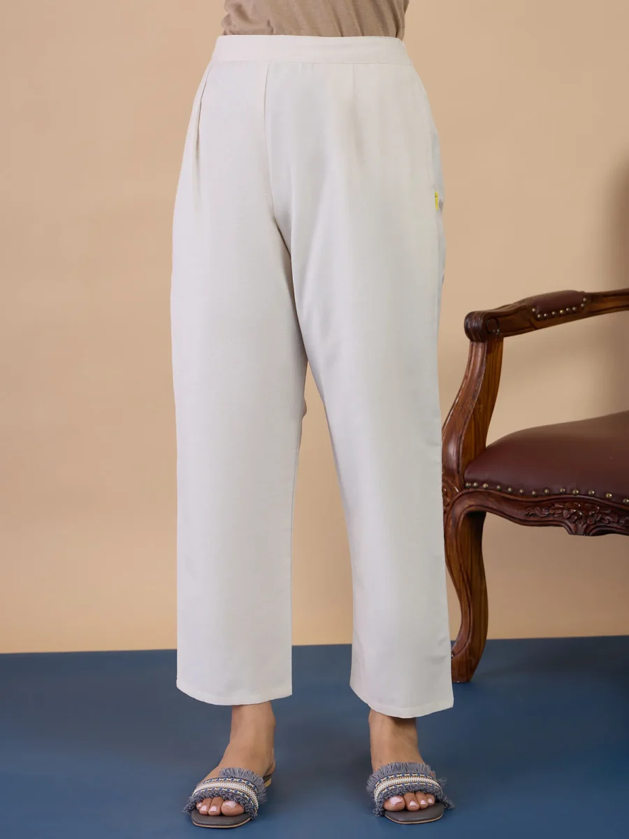 Buy Off-white Women's Designer Kurta Pant Set Premium Pattern Online | VICORA