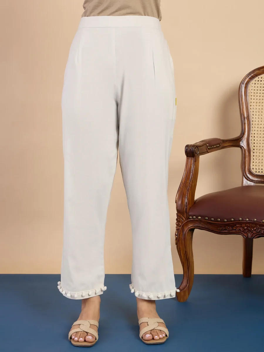 Buy Off-white Women's Designer Kurta Pant Set Premium Pattern Online | VICORA