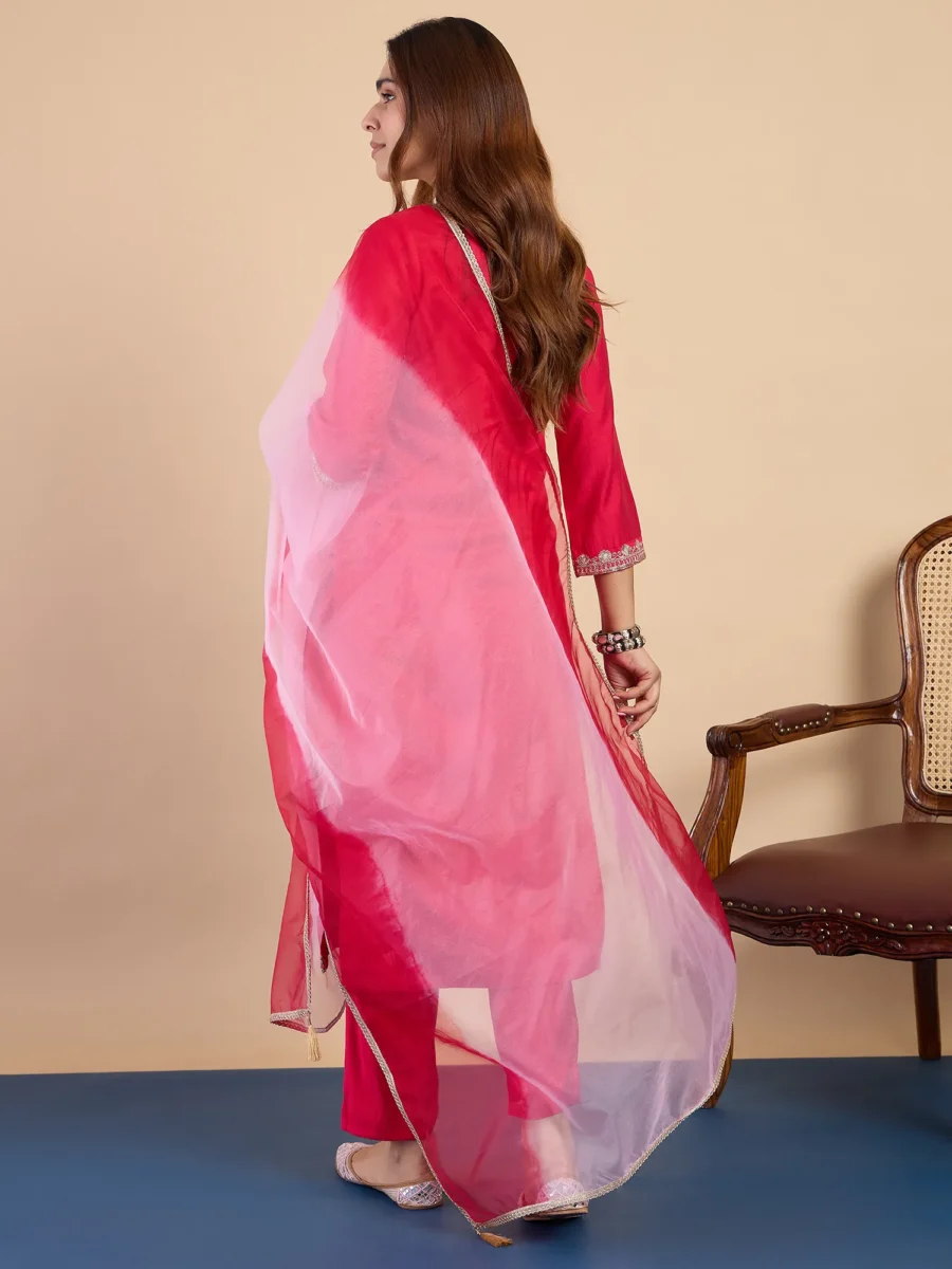 Buy Pink Women's Designer Kurta Pant Set Premium Pattern Collection Online | VICORA