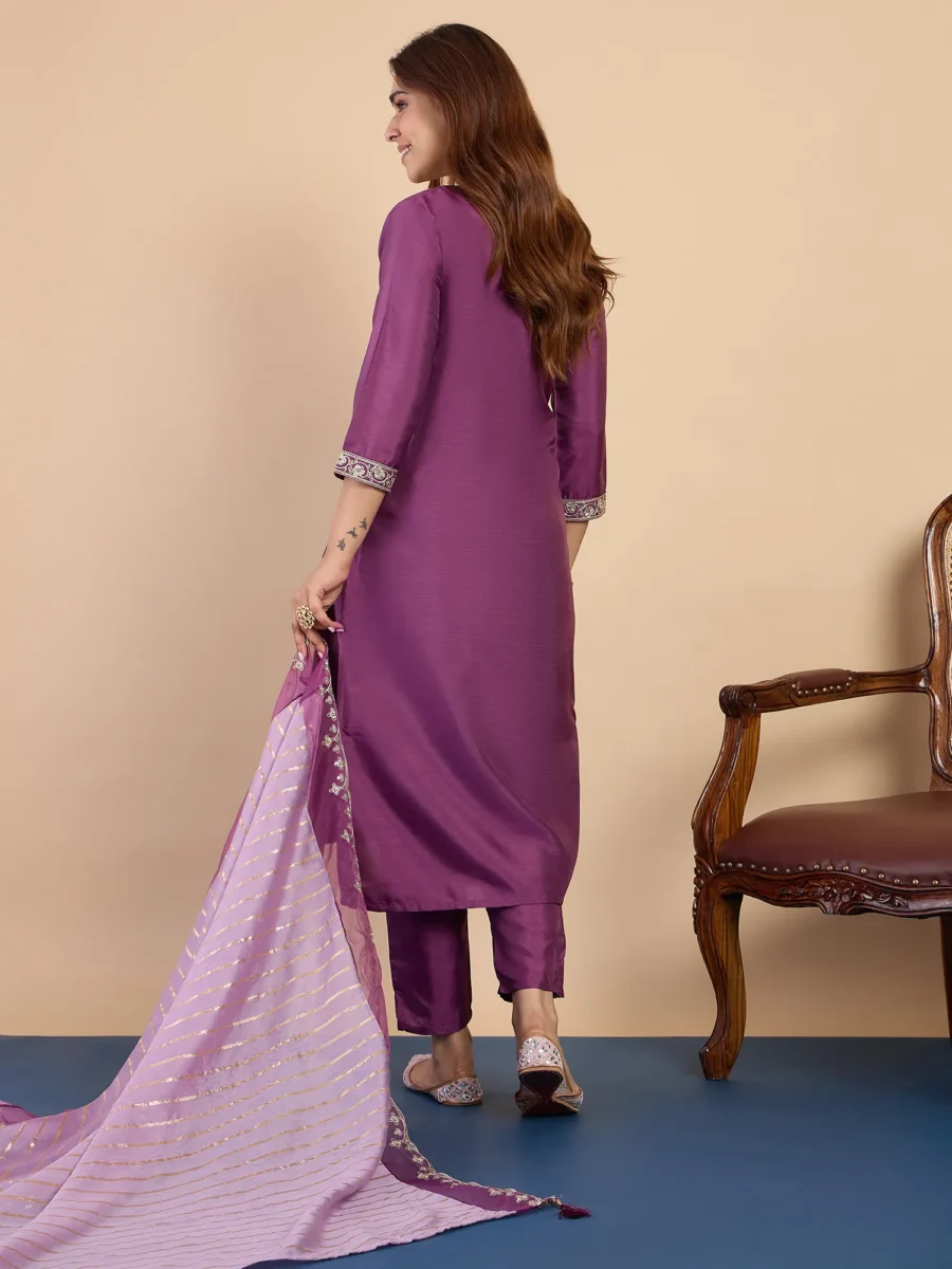 Buy Purple Women's Designer Kurta Pant Set Premium Pattern Collection Online | VICORA