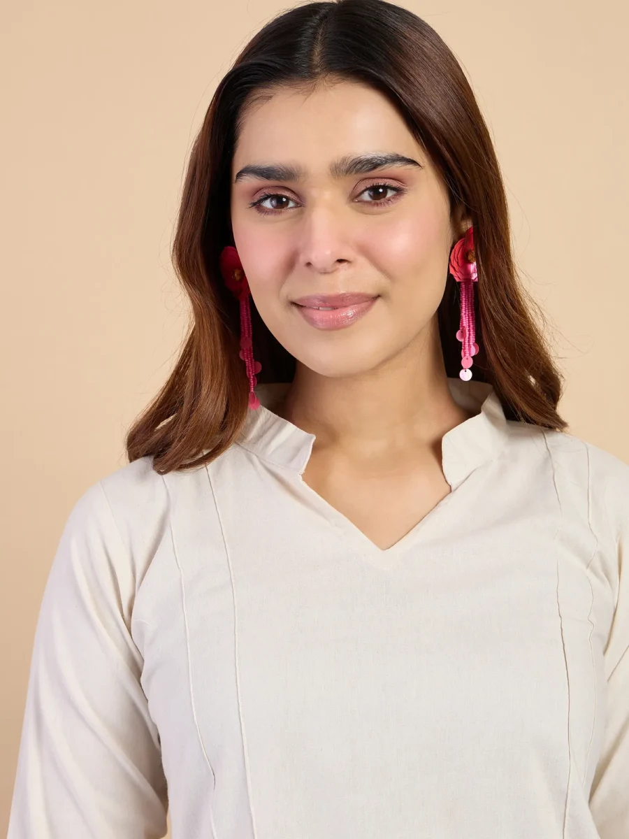 Buy Off-white Women's Designer Kurta Pant Set Premium Pattern Online | VICORA